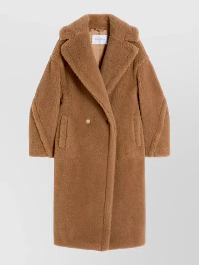 MAX MARA LONG DOUBLE BREASTED JACKET NOTCHED LAPELS POCKETS