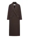 Max Mara Arco 1234 Chocolate Virgin Wool Coat In Brown