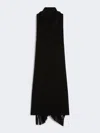 Max Mara Long Double-faced Pure Wool Dress In Black