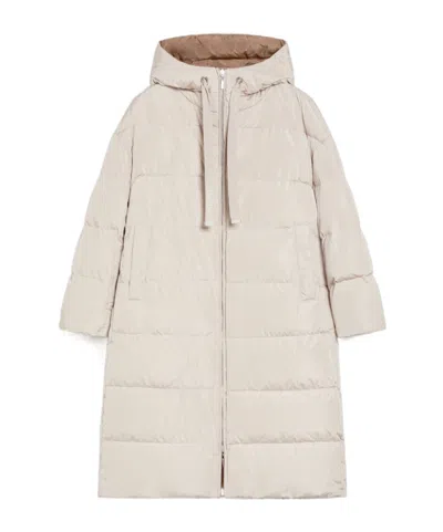 Max Mara Long Double-sided Down Jacket In White