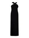 Max Mara Maxi Dress With Satin Neckline 'anta In Black
