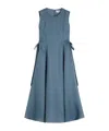 Max Mara Robe Longue En Ramie In Blue