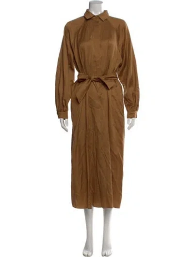 Pre-owned Max Mara Long Dress In Brown