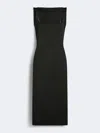 Max Mara Long Dress With Thin Shoulder Straps In Black