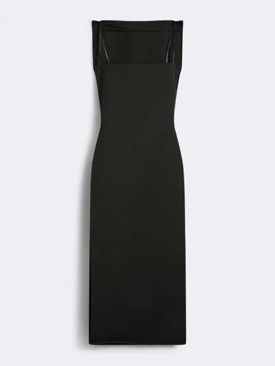 Max Mara Long Dress With Thin Shoulder Straps In Black