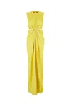Max Mara Front Draped Dress With Metal Ring Accent In Yellow