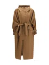 Max Mara Brown Polyester Coat In Brown
