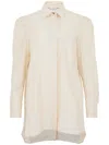 Max Mara Long Faraday Blouse In White Cotton In White