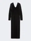 Max Mara Long Flowing Jersey Dress In Black
