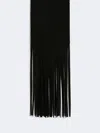 Max Mara Long Fringed Scarf In Black