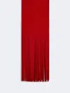 Max Mara Long Fringed Scarf In Red
