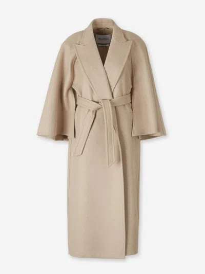 Max Mara Long Gange Coat In Neutral
