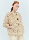 Max Mara Calamo Button-front Cape In Beige