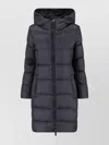 Max Mara Long Hooded Jacket Belted Waist In Blue