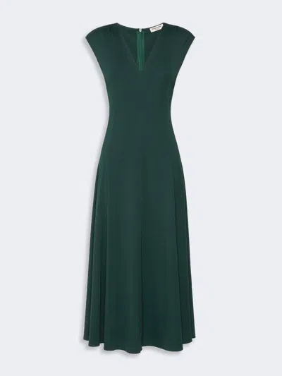 Max Mara Long Interlock Jersey Dress In Green