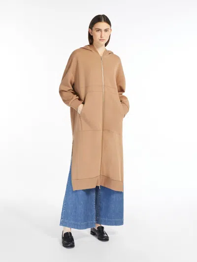 Max Mara Long Jersey Sweatshirt In Camel