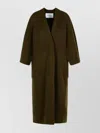 Max Mara Long Knit Cardigan Patch Pockets In Multi