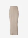 Max Mara Seta Wool And Cashmere Skirt In Nude