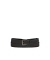 Max Mara Extra Long Belt With Double Loop Design In Black