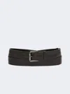 Max Mara Extra Long Belt With Double Loop Design In Black