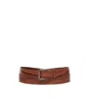 Max Mara Long Adjustable Belt Metal Buckle In Brown