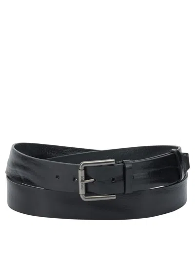 Max Mara Versatile Leather Belt Adjustable Length In Black