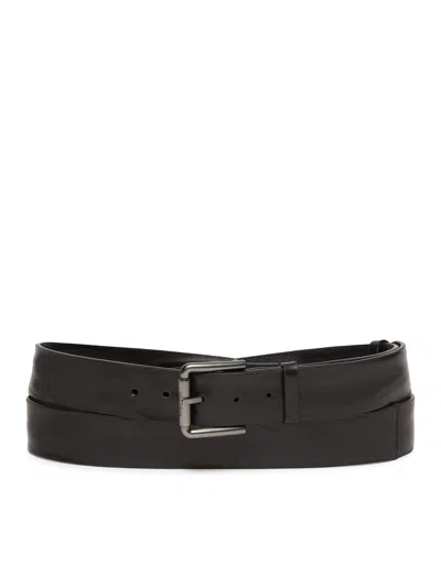Max Mara Long Leather Belt Buckle40xlong In Black