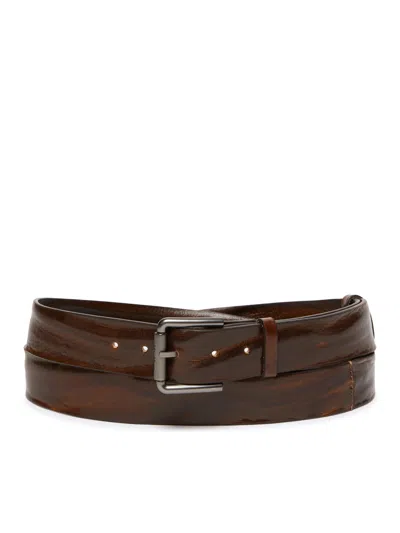 Max Mara Long Leather Belt Buckle40xlong In Brown