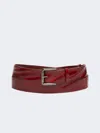 Max Mara Extra-long Belt With Double Loop And Shaped Tip. In Burgundy