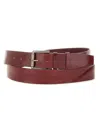 Max Mara Adjustable Leather Belt Metal Buckle In Red