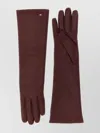 Max Mara Long Length Five-finger Gloves In Brown