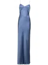 Max Mara Long Light Blue Slip Dress In Acetate Blend Woman In Multicolor