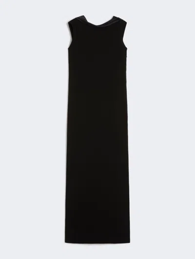Max Mara Long Lightweight Cady Dress In Black