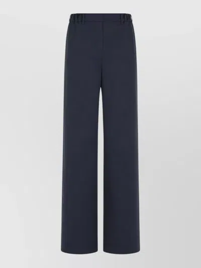 Max Mara Long Lounge Trousers Casual Wide Leg In Blue