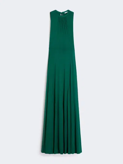 Max Mara Long, Mesh-jersey Dress In Green