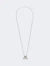 Max Mara Long Necklace With Large Pasticcino Bag Charm In Metallic
