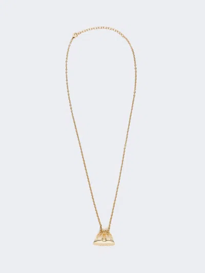 Max Mara Long Necklace With Pasticcino Bag Charm In Gold