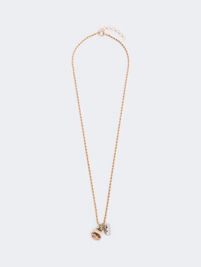 Max Mara Long Necklace With Pendants In Transparent