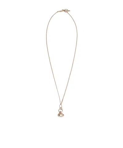 Max Mara Long Necklace With Stamp Pendant In Gold