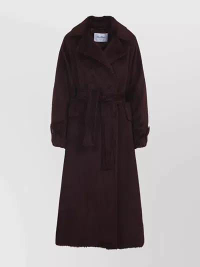 MAX MARA LONG NOTCHED LAPEL COAT WITH SIDE POCKETS