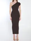 Max Mara Arda 1234 Ribbed Stretch Viscose Dress In Brown