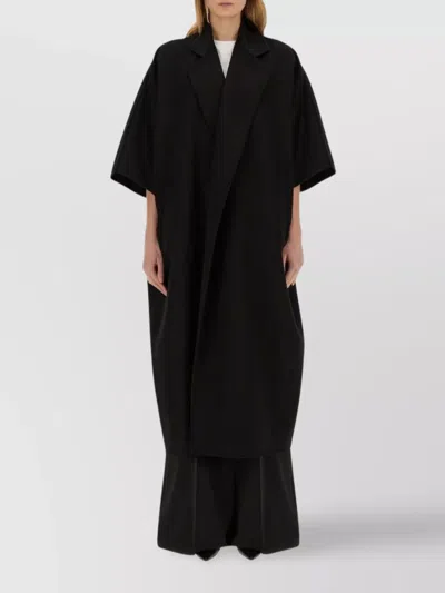 Max Mara Long Oversize Cape Coat Pockets In Black
