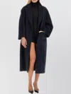 Max Mara Long Oversized Coat With Belt And Pockets In Blue