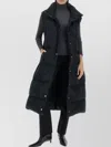 Max Mara Long Padded Sleeveless High Neck Jacket In Black