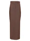 Max Mara Cotton With Denim Effect Long Skirt In Brown