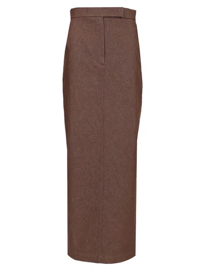Max Mara Long Pencil Skirt In Brown