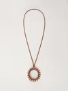 Max Mara Long Pendant Necklace In Tobacco