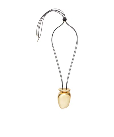 Max Mara Long Pendant Necklace In Golden