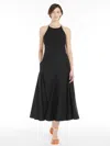 Max Mara Long Poplin Dress In Black