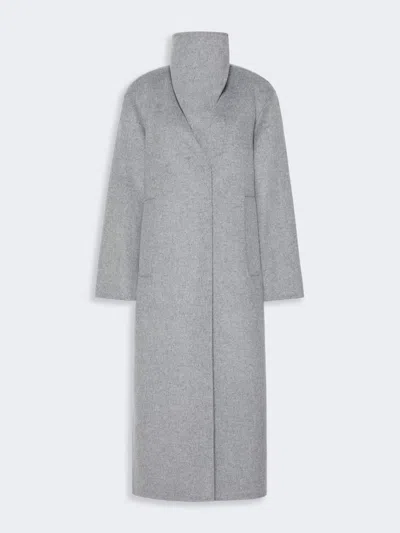 Max Mara Long Pure Wool Coat In Gray